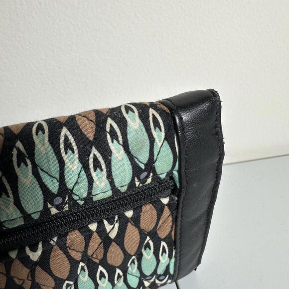 Vera Bradley Sierra Stream Trifold Large Cotton & Faux Leather Trim Wallet Cards - Picture 5 of 10